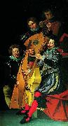 Reinhold Timm Christian IV's musicians. oil painting on canvas